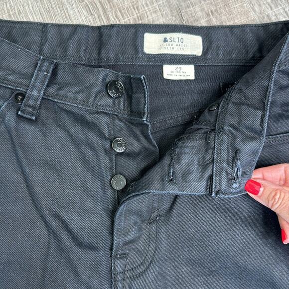H&M SLIQ Men’s Black Low Waist Slim Leg Jeans - Picture 5 of 8